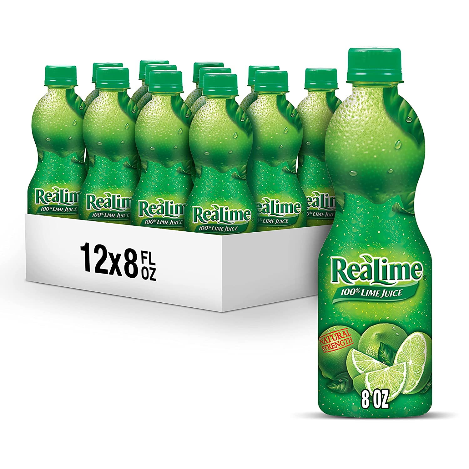ReaLime 100 percent Lime Juice. 8 fl oz bottles (Pack of 12)