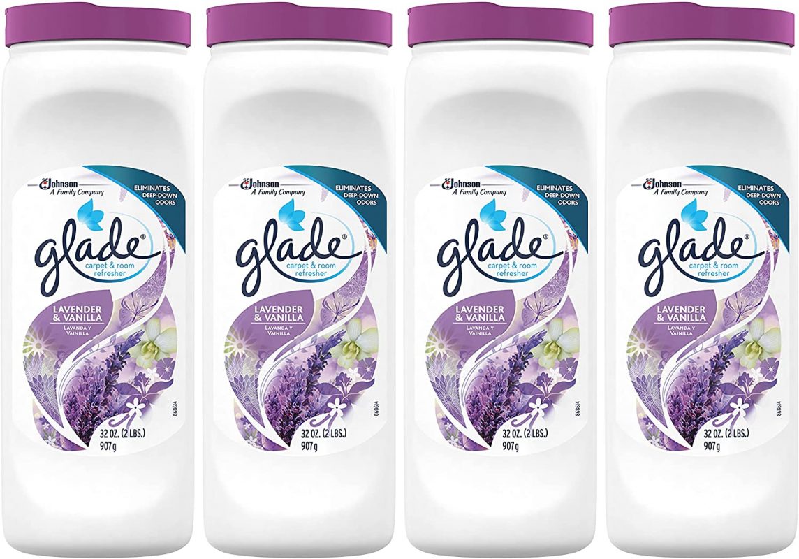 Glade Carpet & Room Refresher. Lavender & Vanilla Scent. 32 OZ 4 Pack