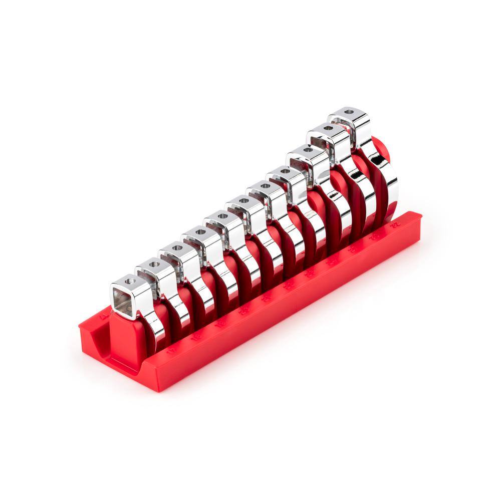 TEKTON WCF92501 1/2 in. Drive Crowfoot Wrench Set. 11-Piece (17 mm - 32 mm) - Rack