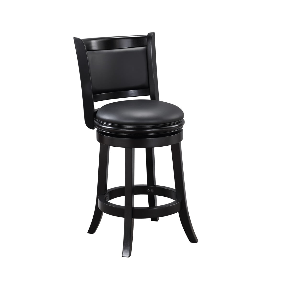 Boraam Augusta 24in. Swivel Wood Counter Stool. Black Finish