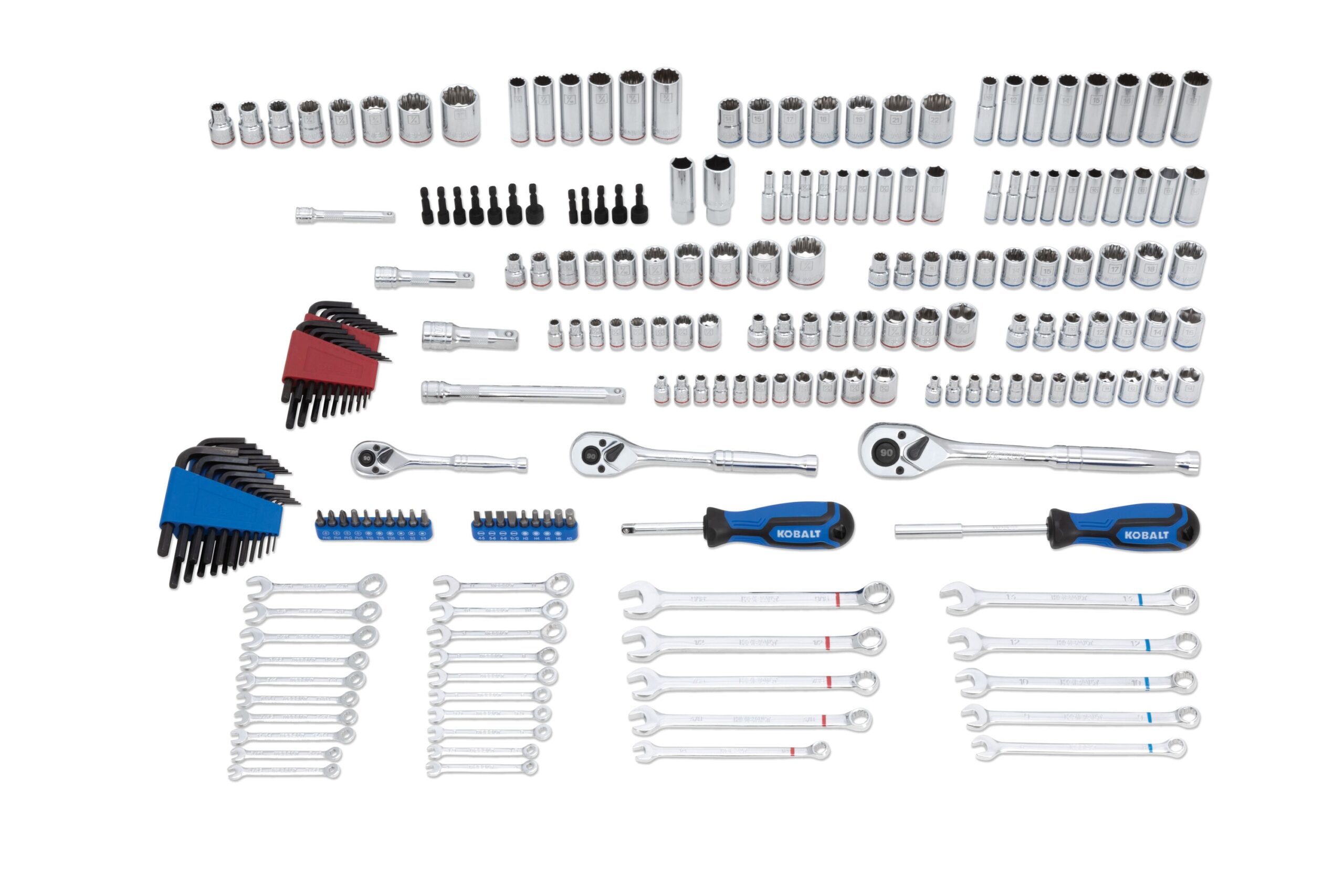 Kobalt 227-Piece Standard (SAE) and Metric Polished Chrome Mechanics Tool Set with Hard Case