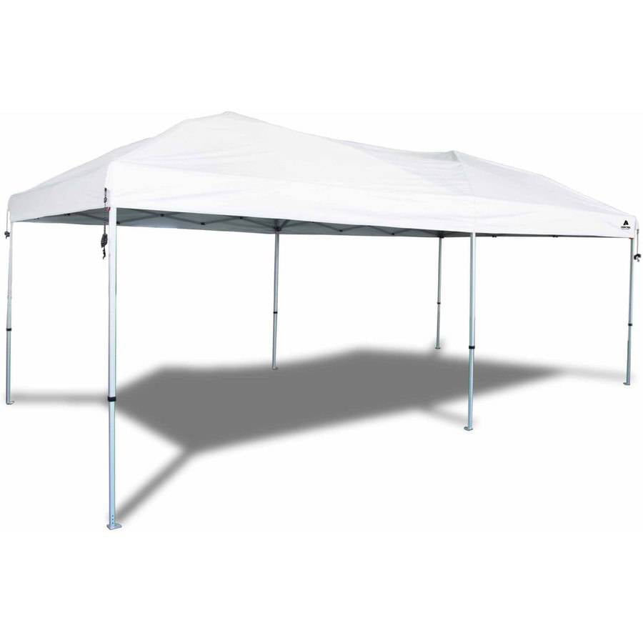 Ozark Trail 20′ x 10′ Straight Leg (200 Sq. ft Coverage). White. Outdoor Easy Pop up Canopy