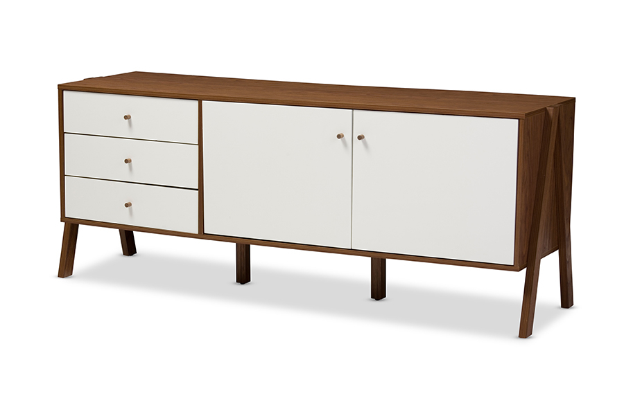 Baxton Studio Harlow Sideboard Cabinet. Brown. White