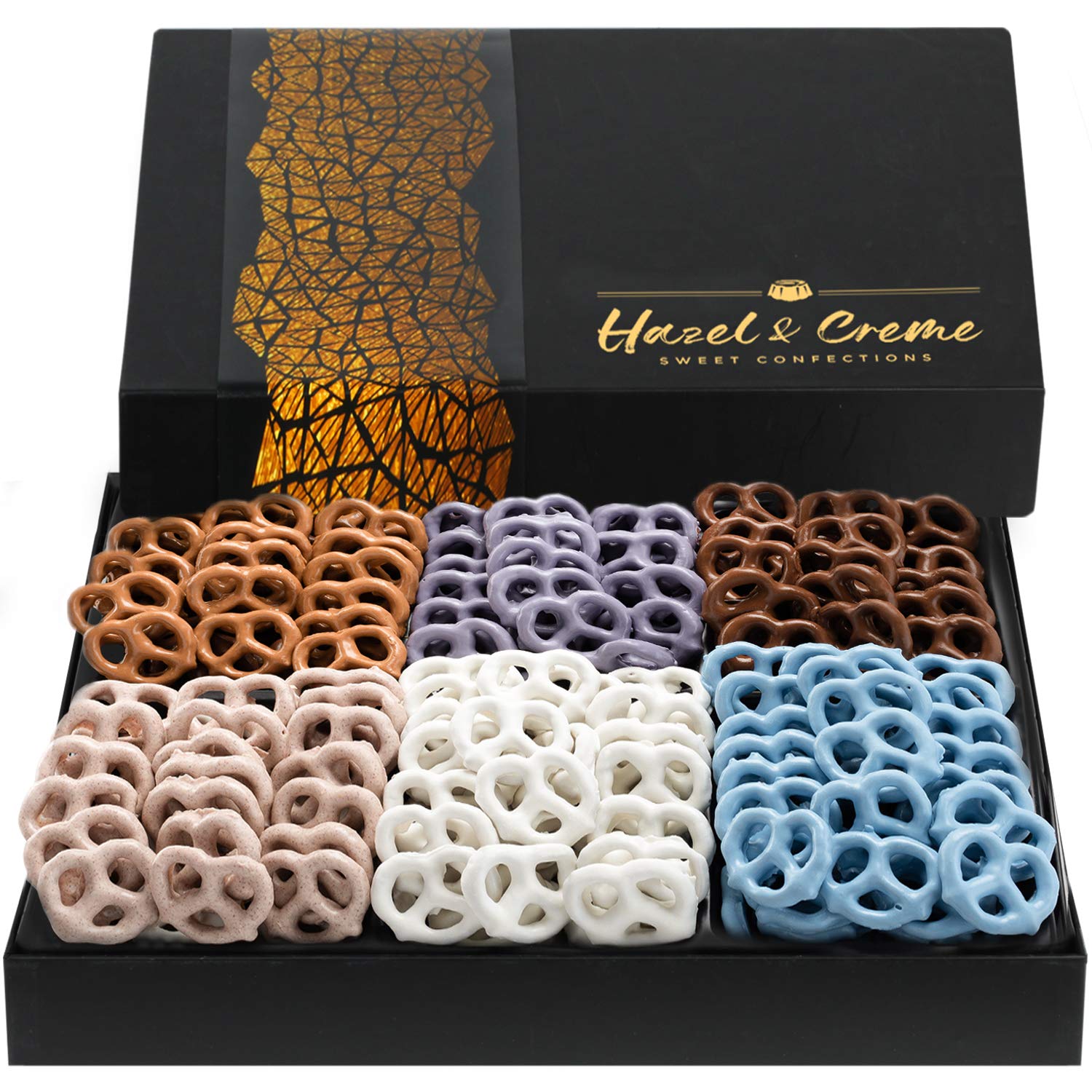 Hazel & Creme Yogurt Pretzels - Chocolate Covered Pretzels - Food Gift Basket - Gourmet Assorted Flavors - Easter