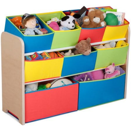 Delta Children Deluxe Multi-Bin Toy Organizer with Storage Bins. Greenguard Gold Certified. Natural/Primary