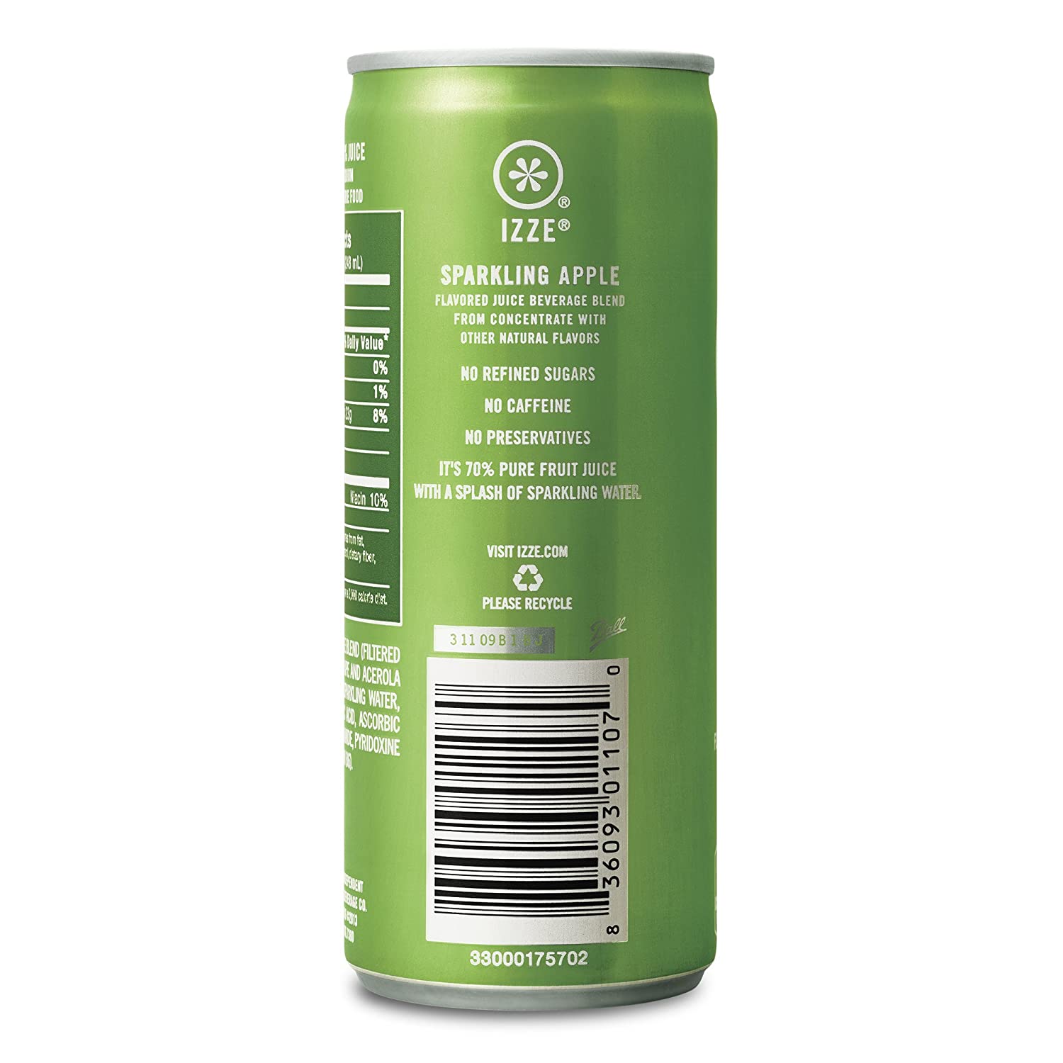 Izze Sparkling Juice. Apple. Multi. Pack of 24. 201.6 Fl Oz