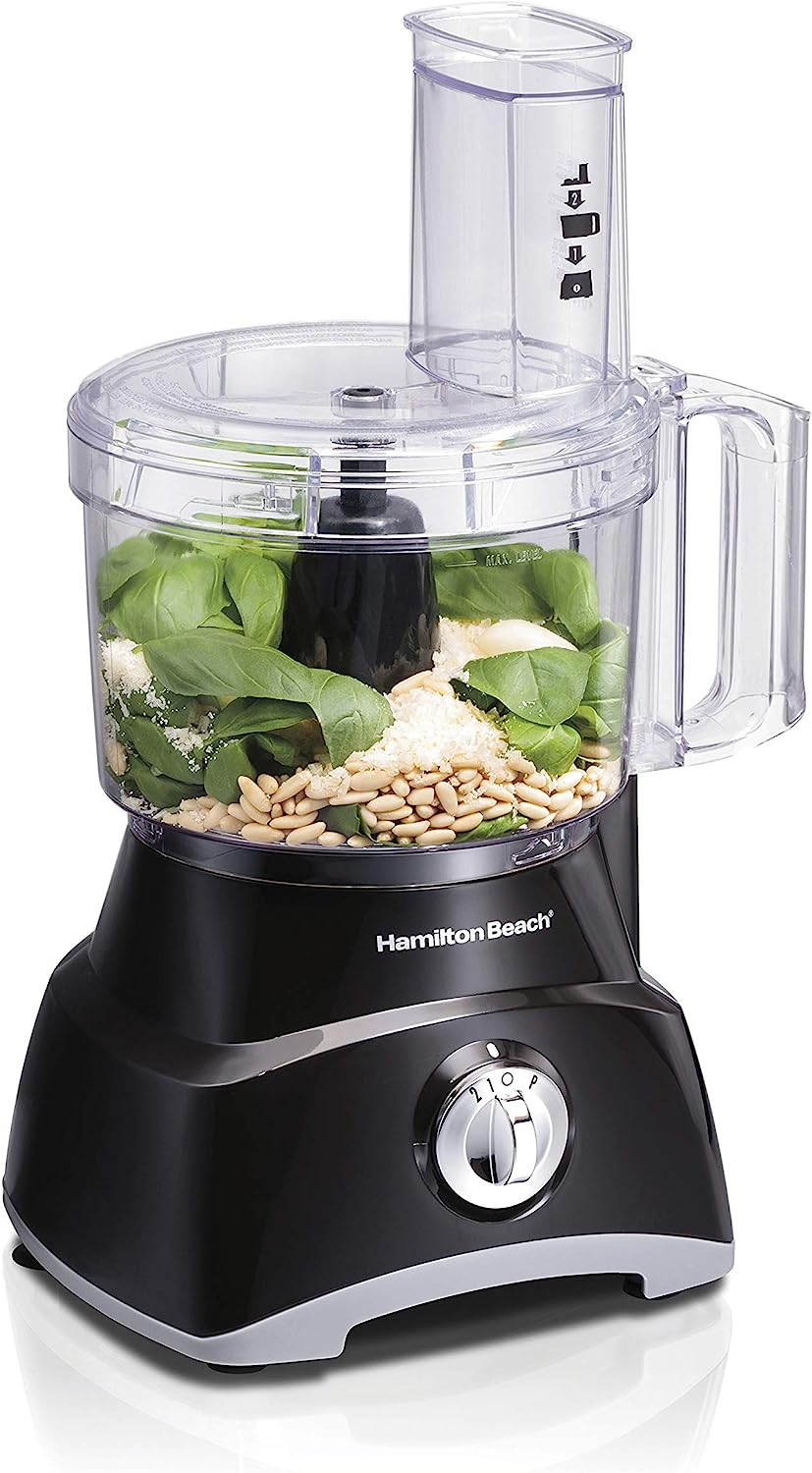 Hamilton Beach Food Processor & Vegetable Chopper for Slicing. Shredding. Mincing. and Puree. 8 Cup. Black