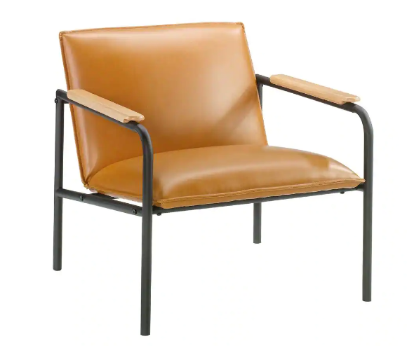 SAUDER Boulevard Cafe Camel Leather-Like Metal Chair