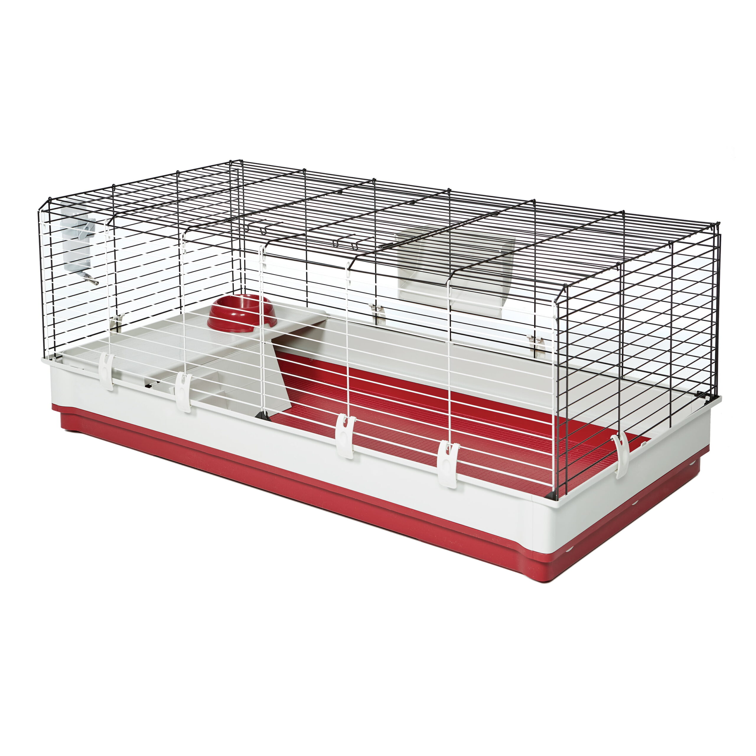 Midwest Homes for Pets Deluxe Rabbit & Guinea Pig Cage. X-Large. White & Red