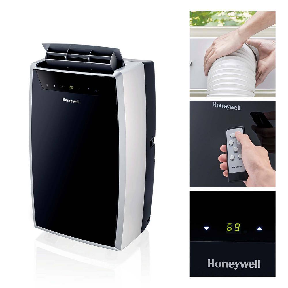 Honeywell MN4HFS9 14.000 BTU (9.000 BTU DOE) Portable Air Conditioner with Heat and Dehumidifier in Black and Silver