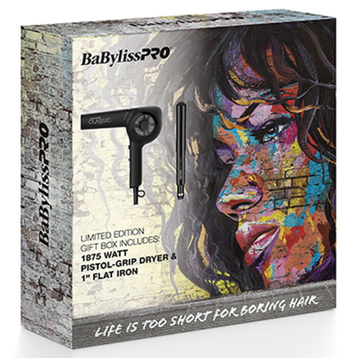 BabylissPRO Limited Edition Giftset (Pistol Grip Dryer 1875W & 1″ Flat Iron)