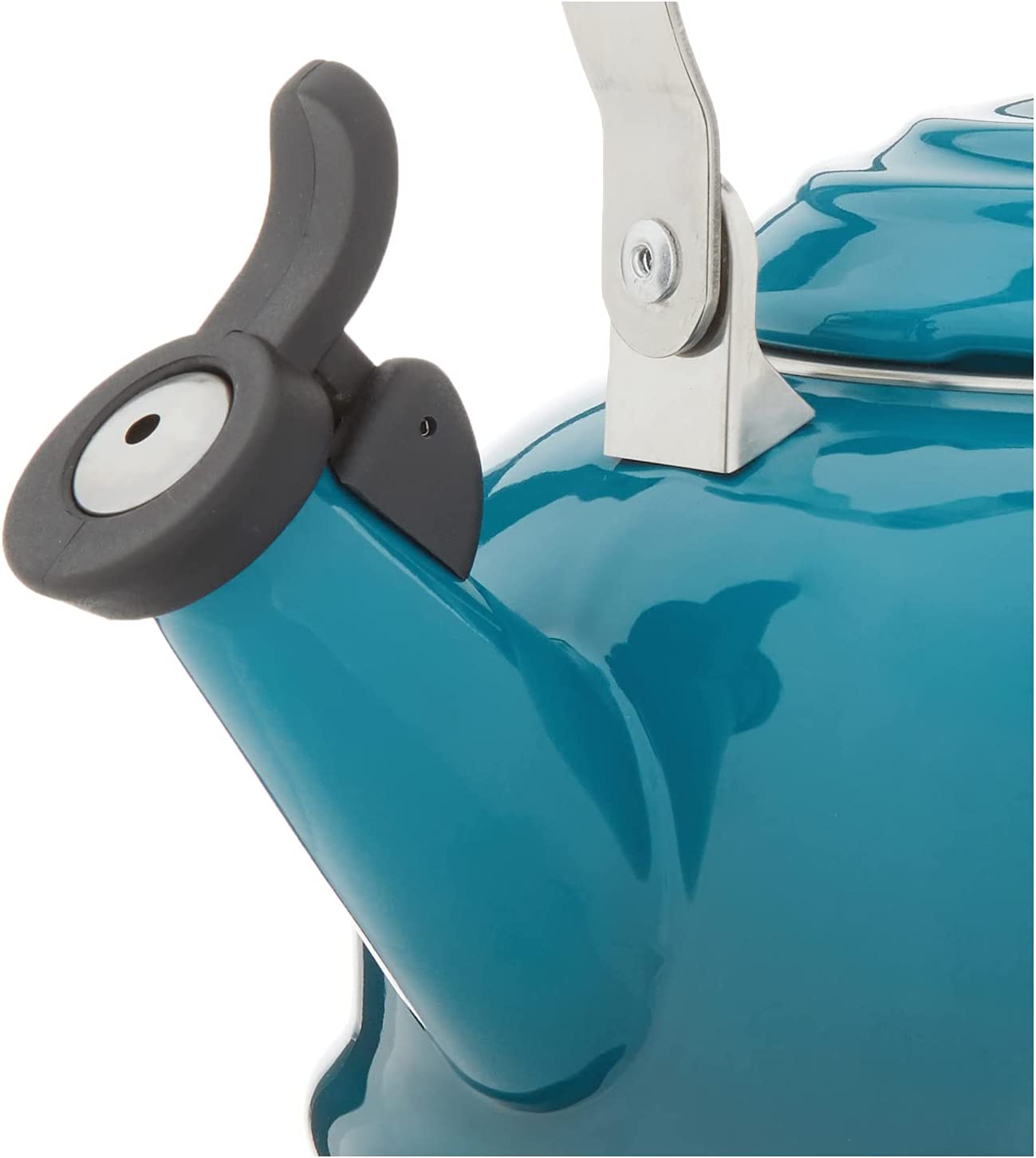 Le Creuset Q3101-7D Enamel On Steel Whistling Tea Kettle. 1.7 qt.. Deep Teal