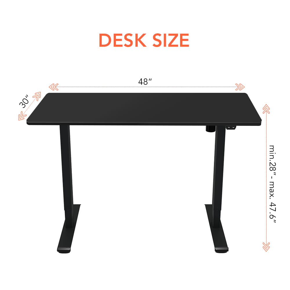 FLEXISPOT 48″ x 30″ Home Office Electric Height Adjustable Standing Desk Black Computer Desk
