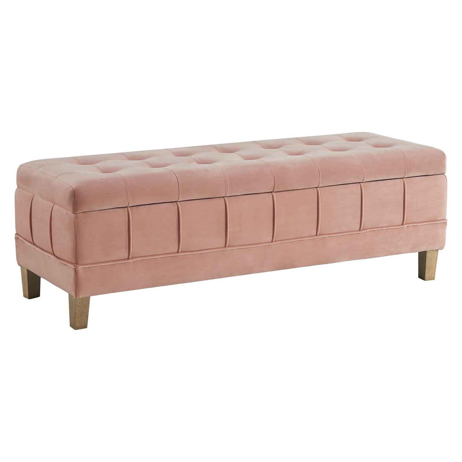 Picket House Furnishings Jude Tufted Velvet Bedroom Bench. Blush
