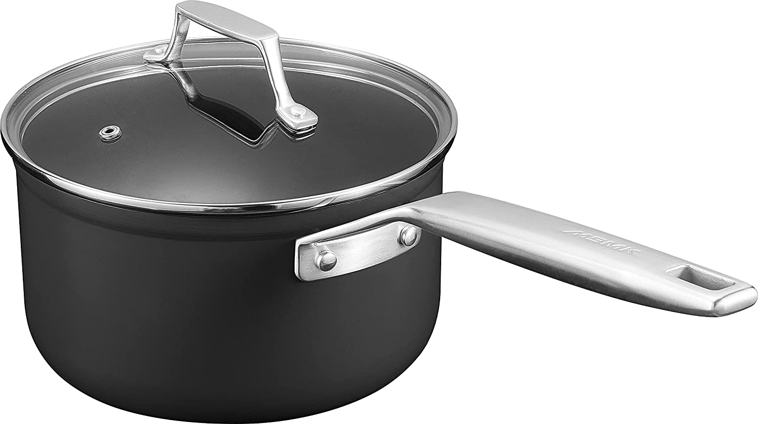 MSMK 3.5 Quart Saucepan with lid. Stay-Cool Handle. Burnt also Nonstick. PFOA Free Non-Toxic. Scratch-resistant. Induction Cooking Pot