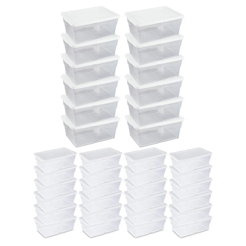 Sterilite 6 Quart Storage Tote. 12 Pack. and 16 Quart Storage Tote. 12 Pack