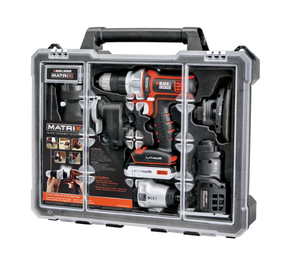 BLACK+DECKER BDCDMT1206KITC 20-Volt Max Lithium-Ion Cordless Matrix Combo Kit with Storage Case (6-Tool)