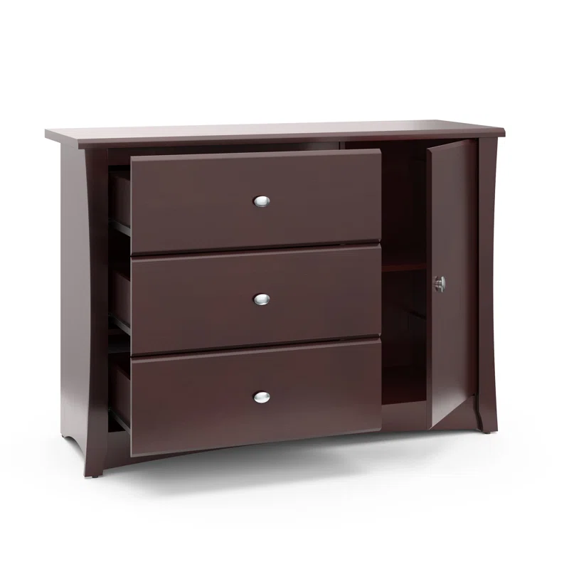 Storkcraft 03663-319 3-Drawer Crescent Espresso Combo Dresser
