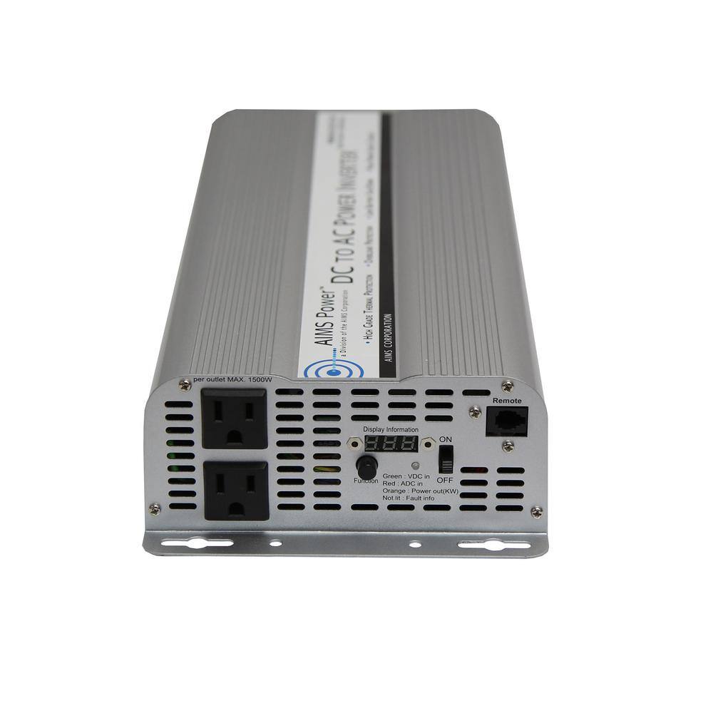 AIMS POWER PWRINV250012W 2.500-Watt Modified Sine Inverter 12-Volt DC to 120-Volt