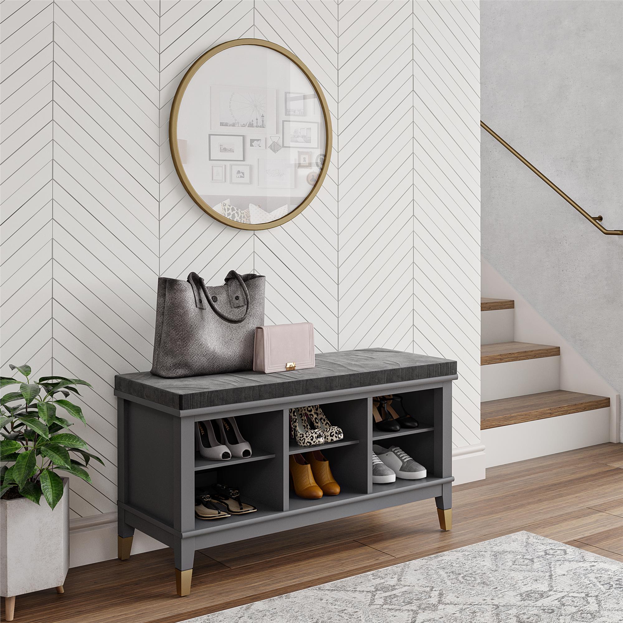 CosmoLiving by Cosmopolitan Westerleigh Entryway Bench. Graphite Gray