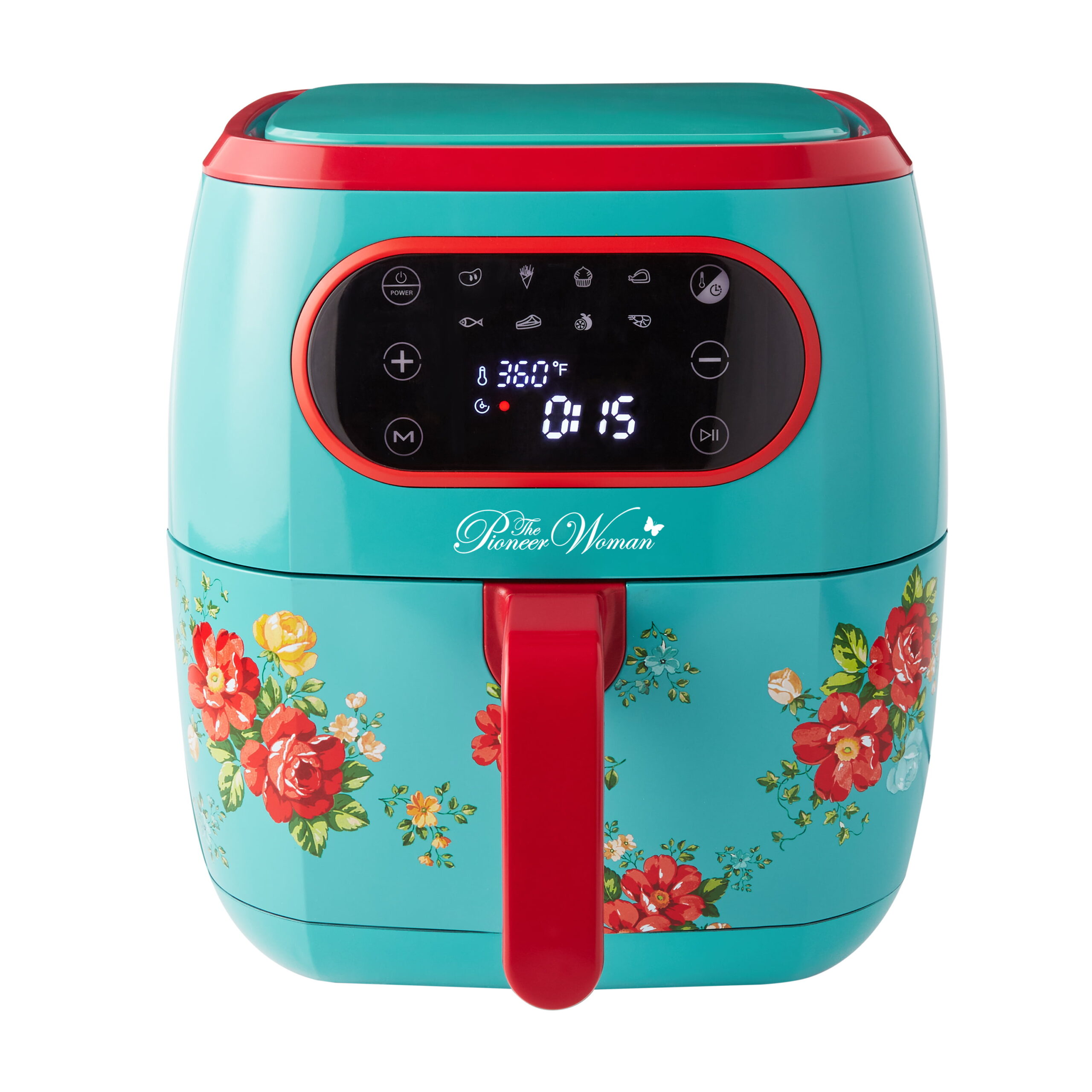 The Pioneer Woman Vintage Floral 6.3 Quart Air Fryer with LED Screen. 13.46″