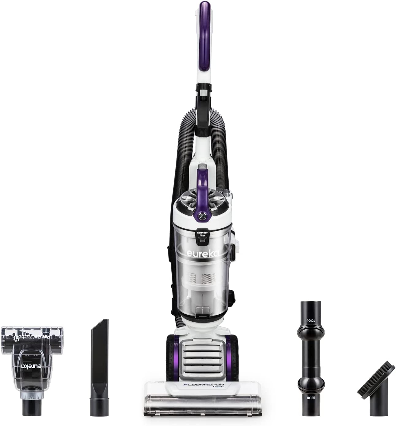 Eureka NEU526 PowerSpeed Lightweight Bagless Upright Vacuum Cleaner with Pet Turbo Brush. for Carpet and Hard Floor. Plum