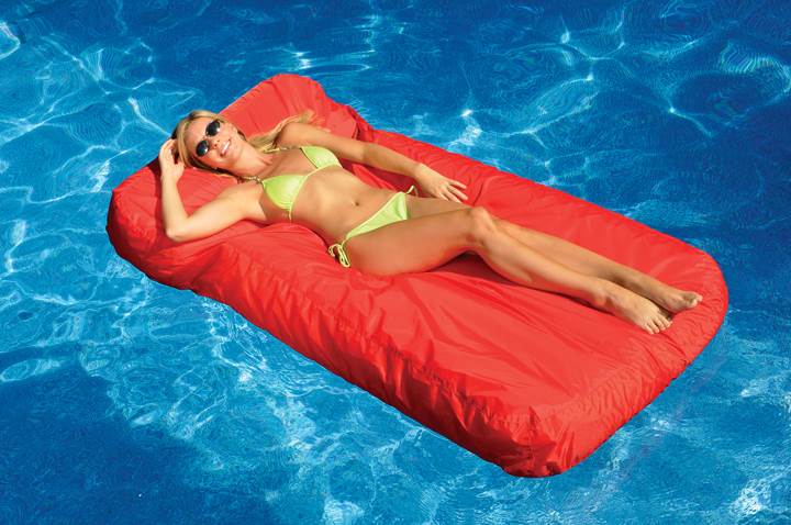 Swimline Solstice 15030R SunSoft Swimming Pool Inflatable Fabric Loungers Red. 2