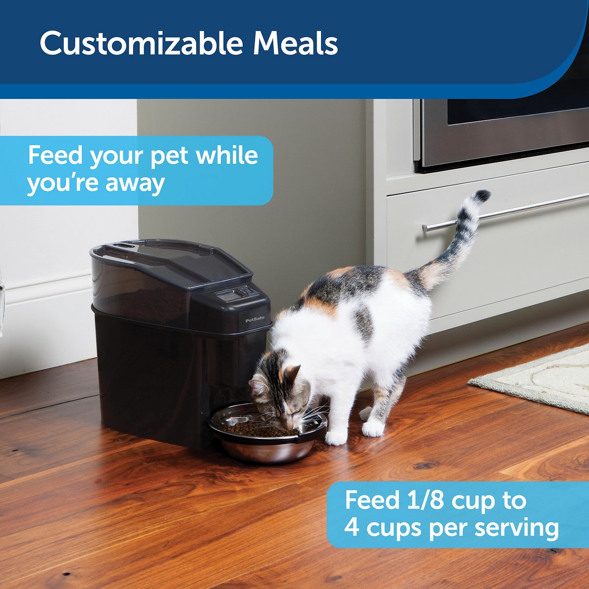 PetSafe Healthy Pet Simply Feed Automatic Cat Feeder for Cats and Dogs - 24 Cups Capacity Pet Food Dispenser with Slow Feed and Portion Control (12 Meals per Day)