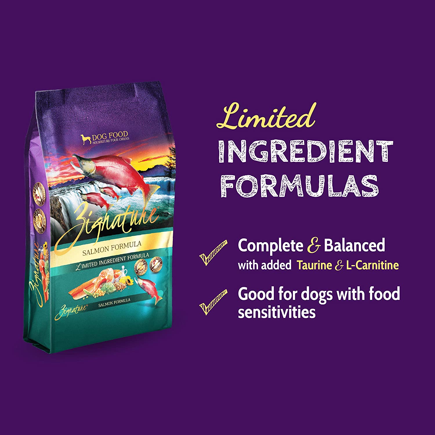 Zignature Salmon Limited Ingredient Formula With Probiotics Dry Dog Food 12.5 Pound (Pack of 1)