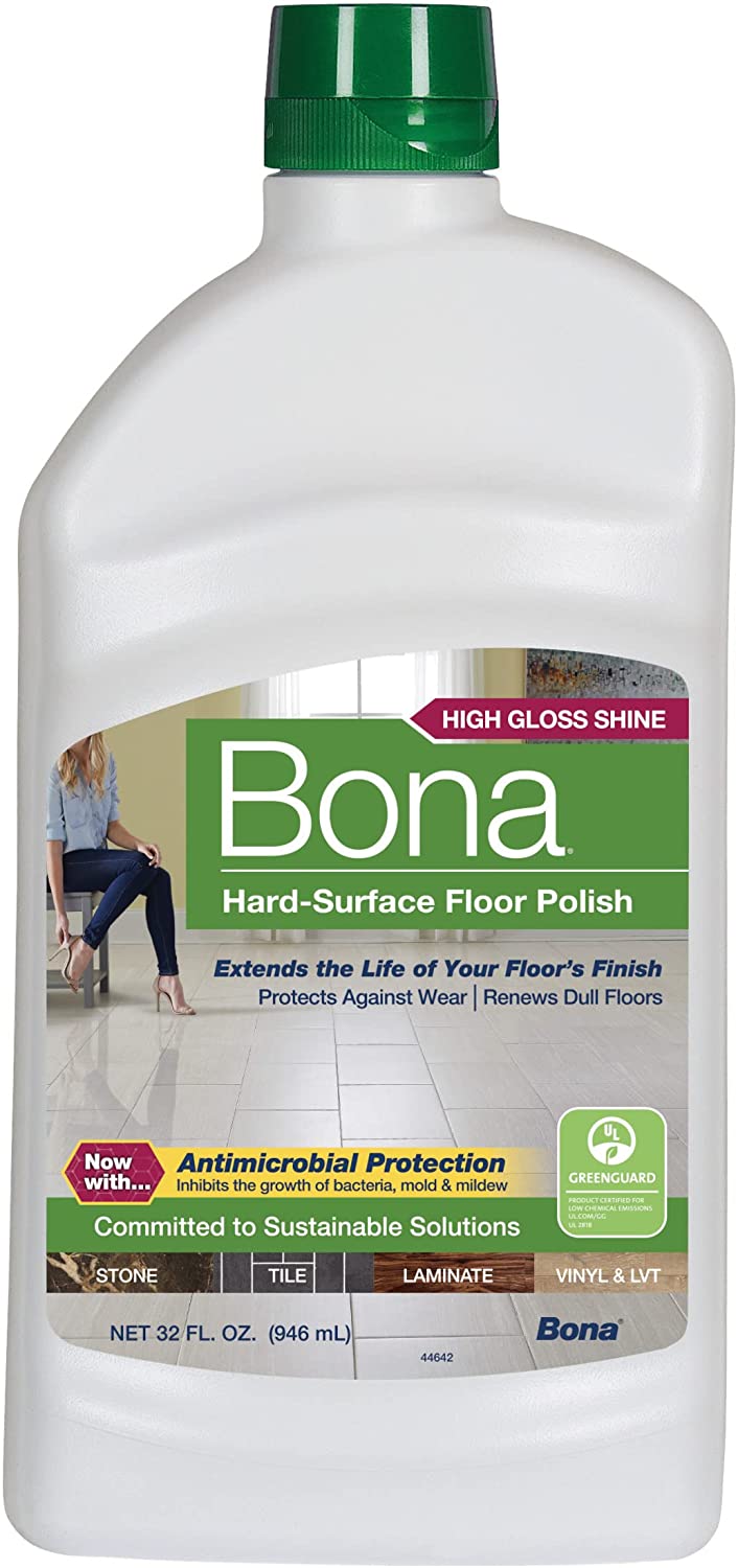 Bona Hard-Surface Floor Polish. for Stone Tile Laminate and Vinyl LVT/LVP. High Gloss. 32 Fl Oz