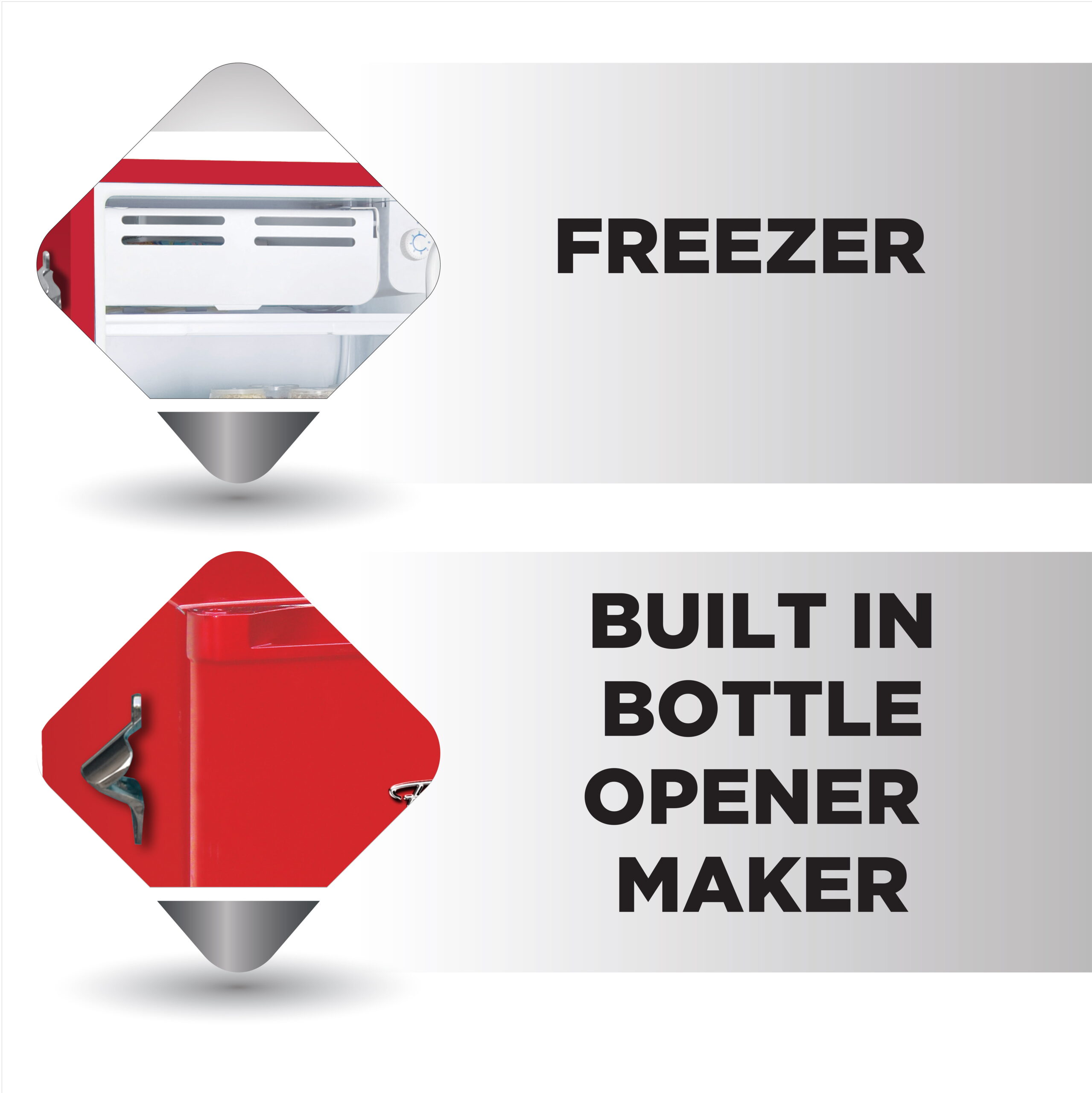 Frigidaire 3.2 Cu. Ft. Retro Compact Refrigerator with Side Bottle Opener EFR376. Red