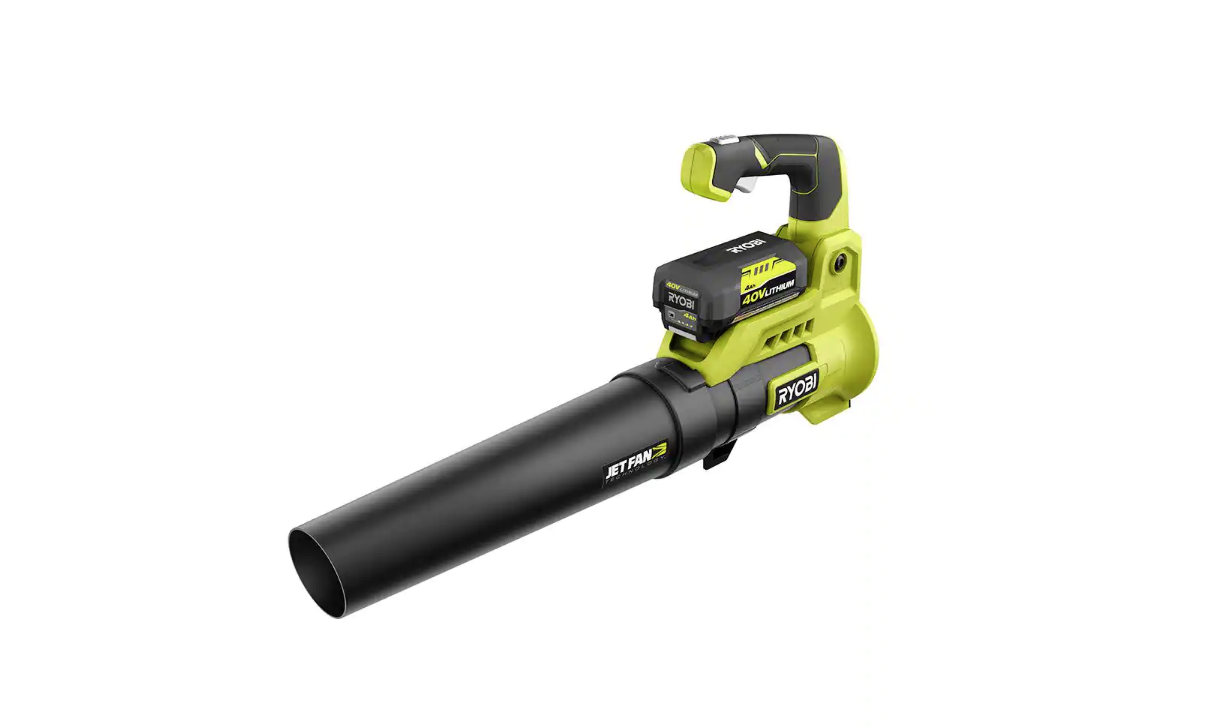 RYOBI RY40940VNM 40V Cordless Battery Attachment Capable String Trimmer and Leaf Blower Combo Kit (2-Tools) w/ 4.0 Ah Battery & Charger