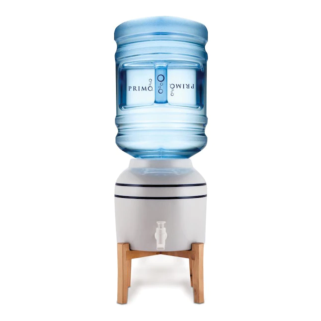 Primo  Water Cooler - Easy Top Loading Ceramic Countertop Water Dispenser/Crock with Stand - for 3 or 5 Gallon Jugs - Instant Fresh Water