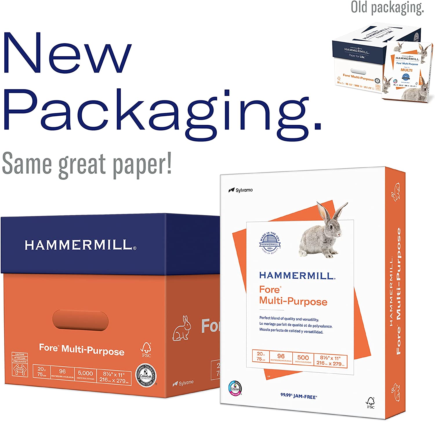 Hammermill Printer Paper. Fore Multipurpose 20 lb. 8.5 x 14 - 1 Ream (500 Sheets)