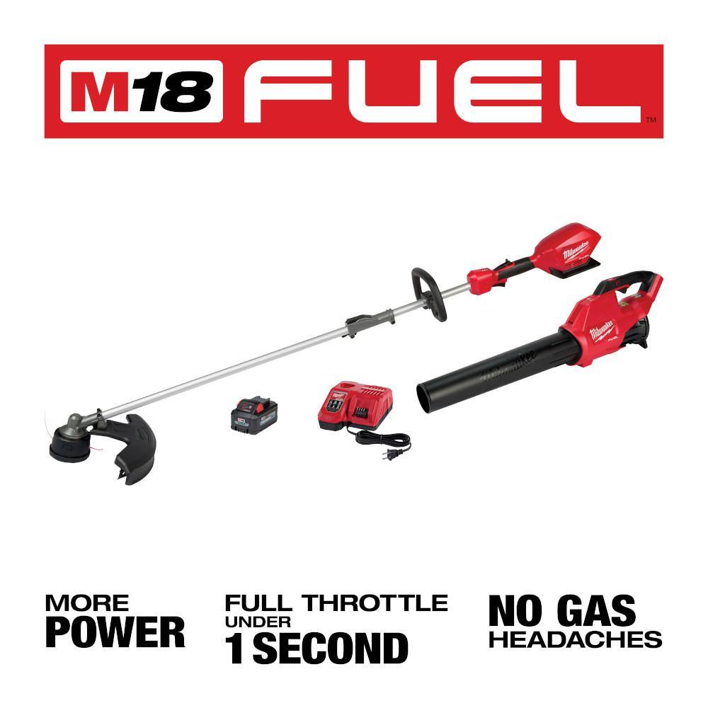 Milwaukee 3000-21-49-16-2713 M18 FUEL 18-Volt Lithium-Ion Brushless Cordless QUIK-LOK String Trimmer/Blower Combo Kit w/Battery & .095 Trimmer Line