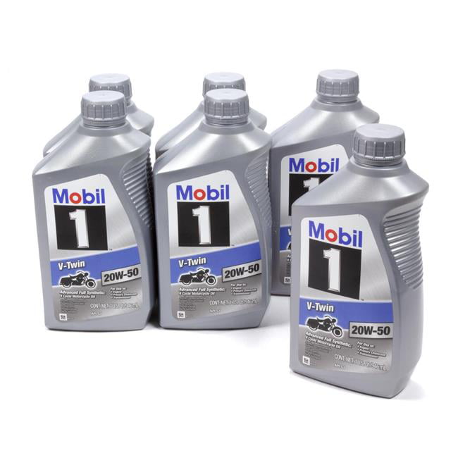 Mobil 1 V-Twin Full Synthetic Motorcycle Oil 20W-50. 6 Quart