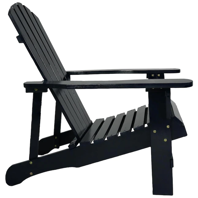 Sunnydaze Decor IEO-892 Navy Blue Wood Frame Stationary Adirondack Chair(s) with Solid Seat