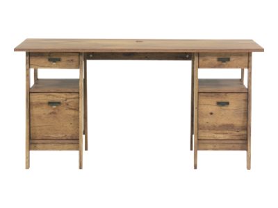 Sauder Trestle Executive Desk. Vintage Oak Finish