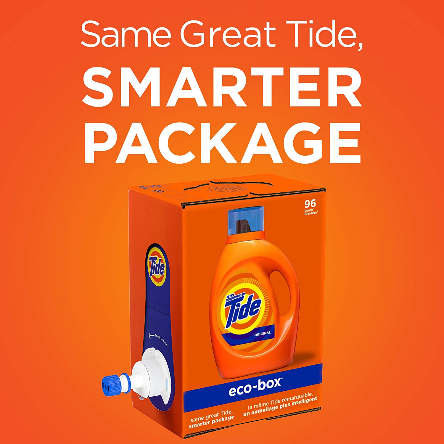 Tide Liquid Laundry Detergent Soap Eco-Box. Ultra Concentrated. 96 Loads