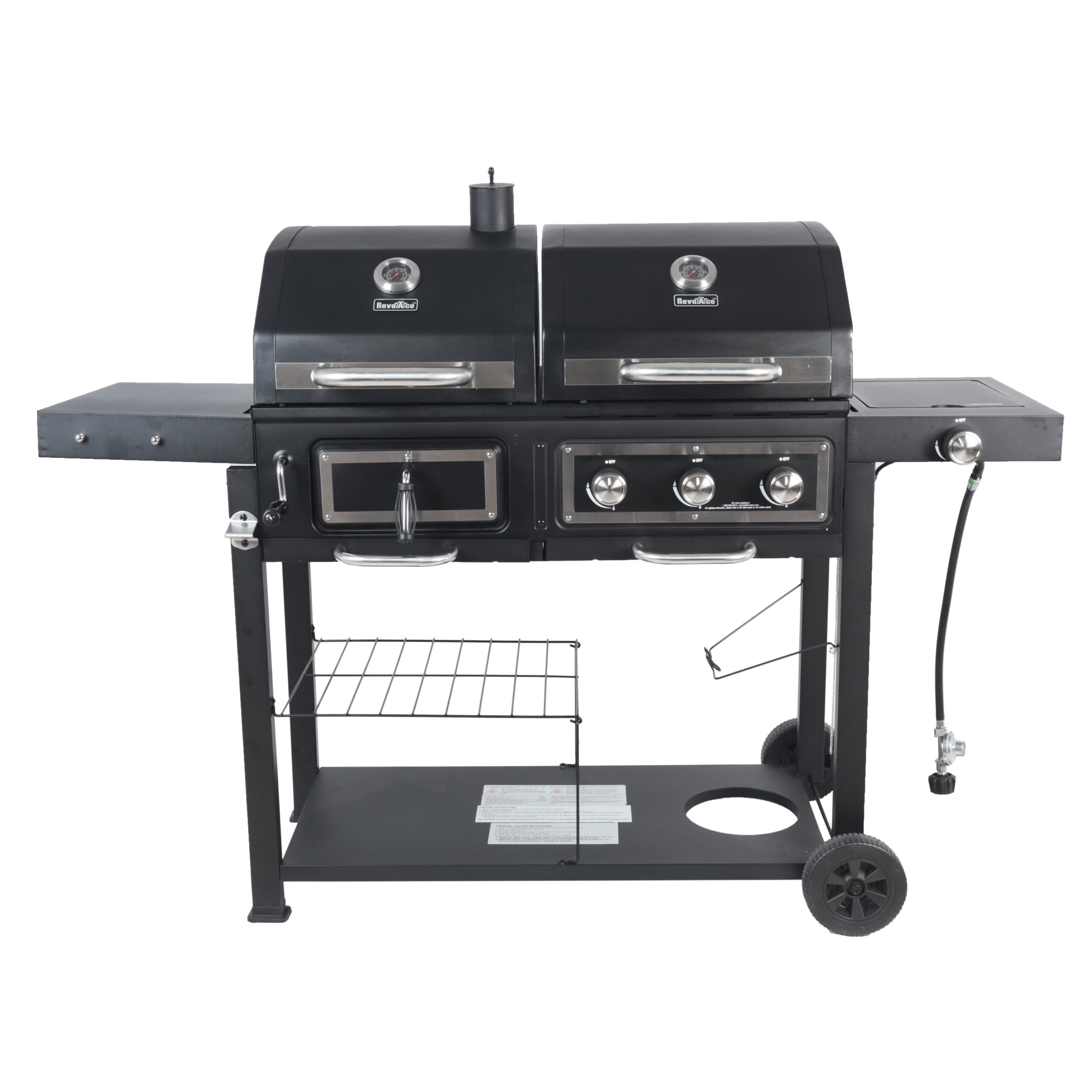 RevoAce Dual Fuel Gas & Charcoal Combo Grill. Black with Stainless