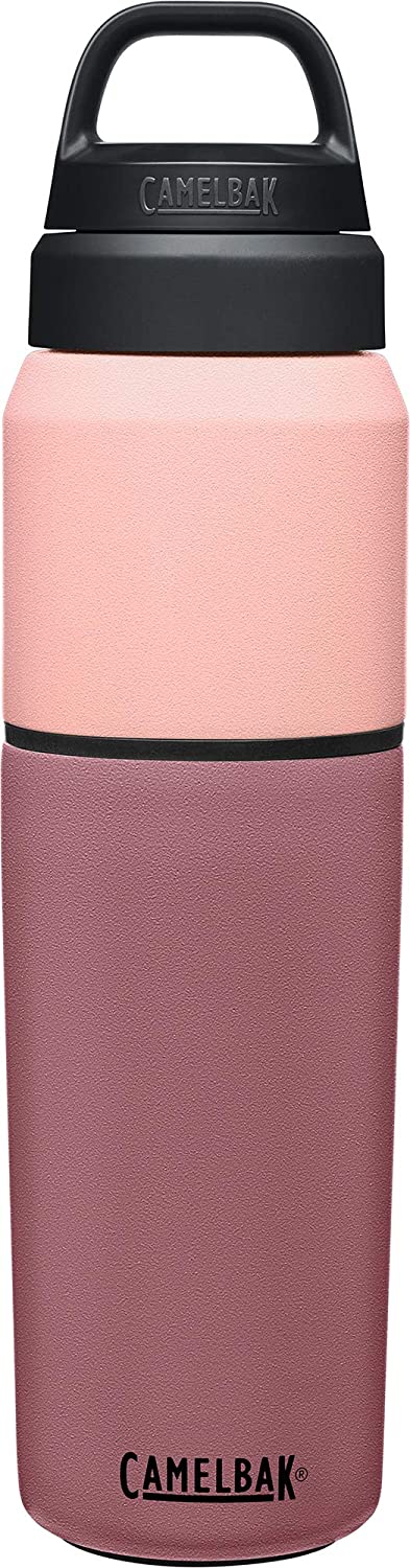 CamelBak MultiBev Water Bottle & Travel Cup – Insulated Stainless Steel.Terracotta Rose/Camellia Pink (CB2424601065)
