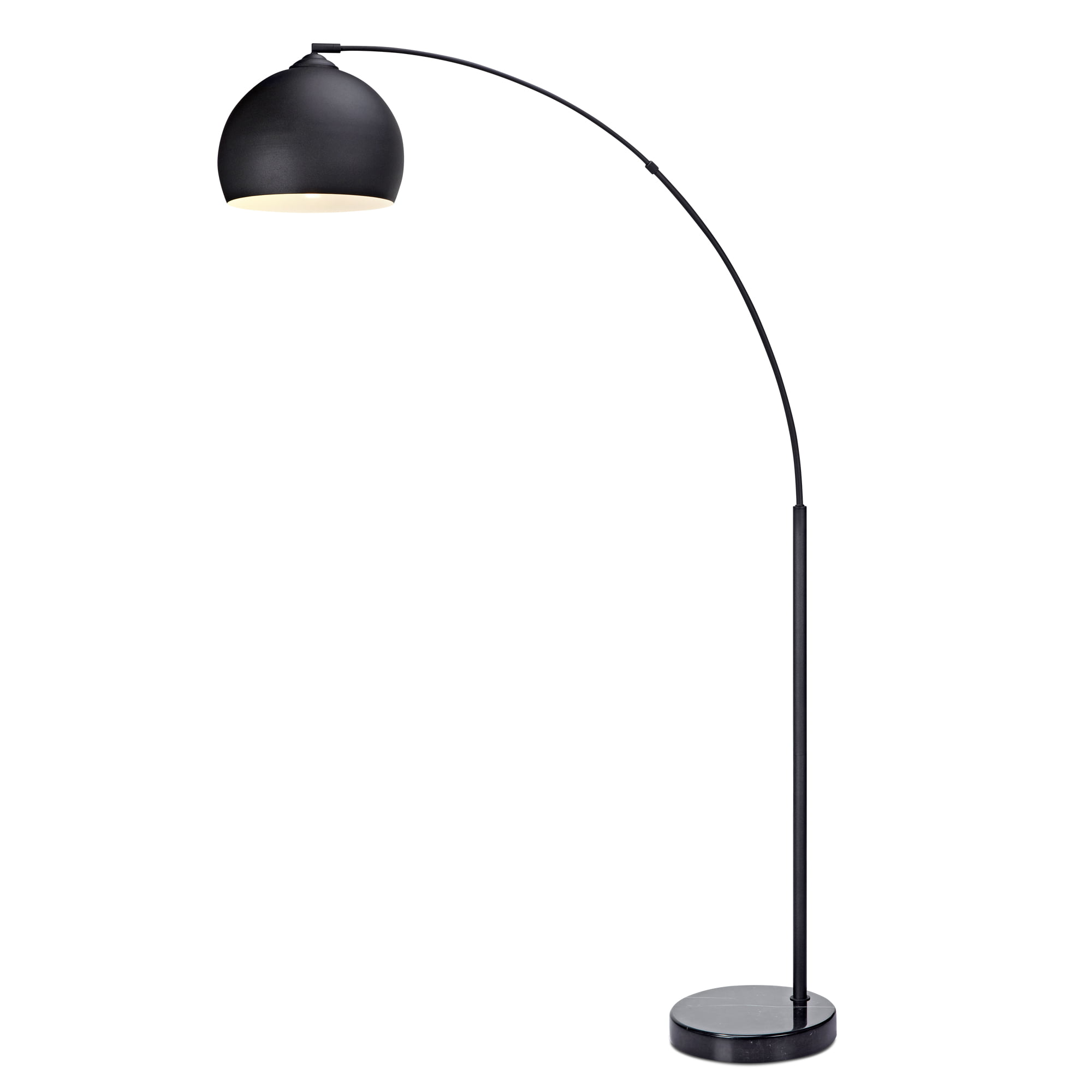Teamson Home Arquer Arc 66.93″ Metal Floor Lamp with Bell Shade. Black