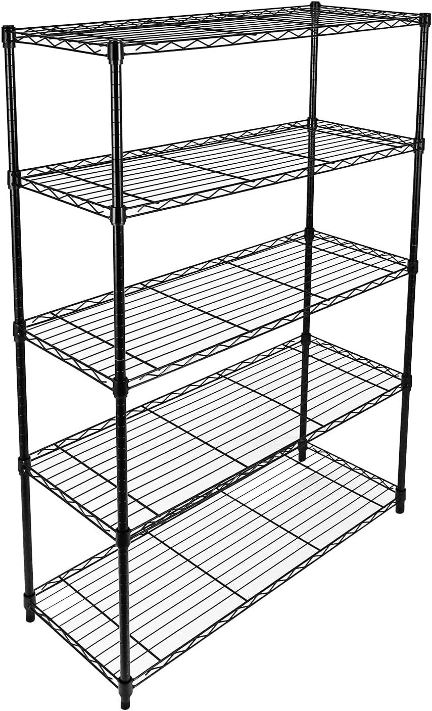 Simple Deluxe 5-Tier Heavy Duty Storage Shelving Unit. Black. 36Lx14Wx60H inch. 1 Pack
