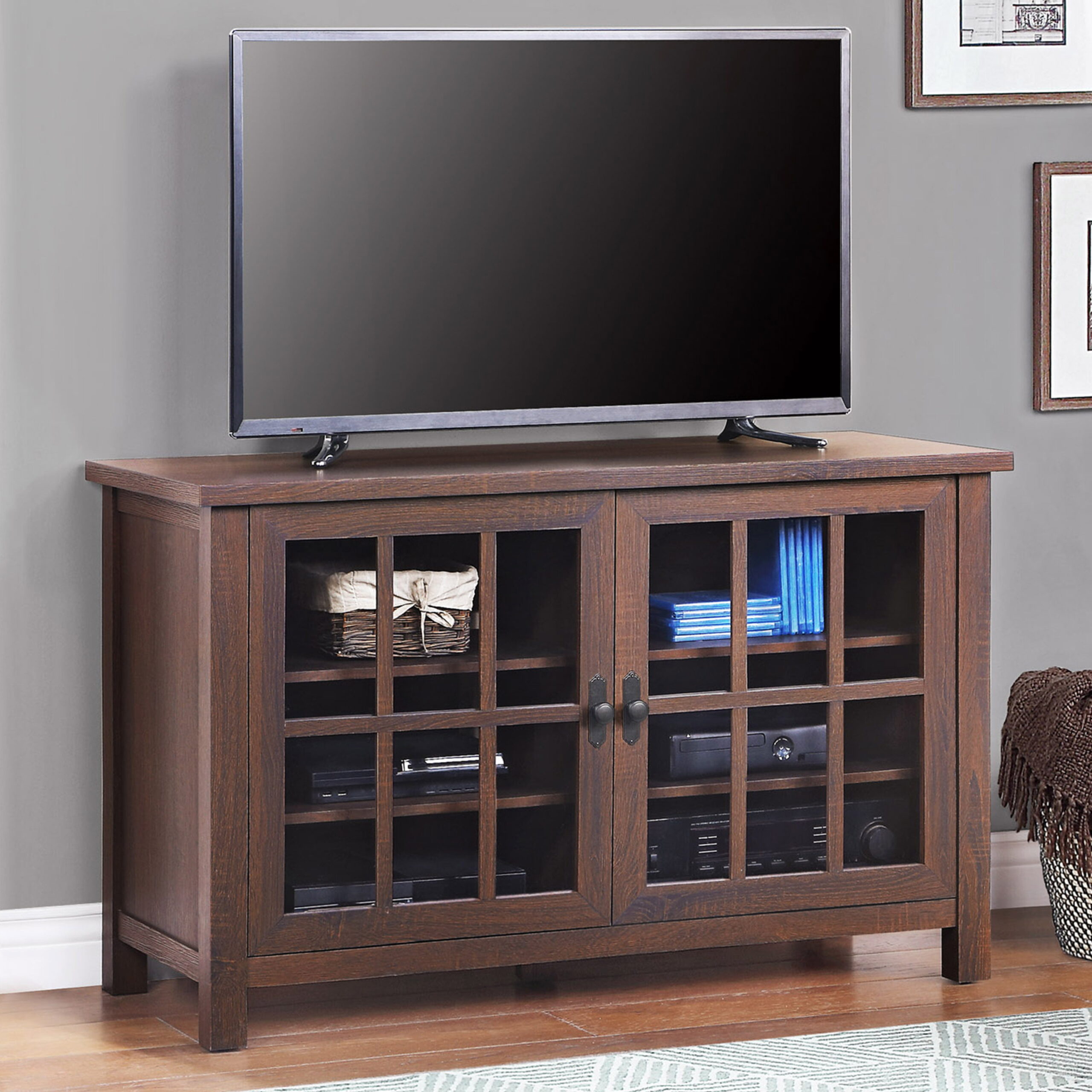 Better Homes & Gardens Oxford Square TV Stand for TVs up to 55″. Dark Brown