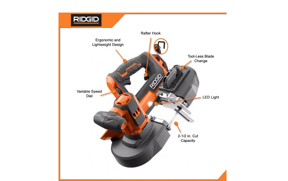 RIDGID Band Saw R8604KN 18V Cordless Compact with (1) 4.0 Ah Battery and Charger