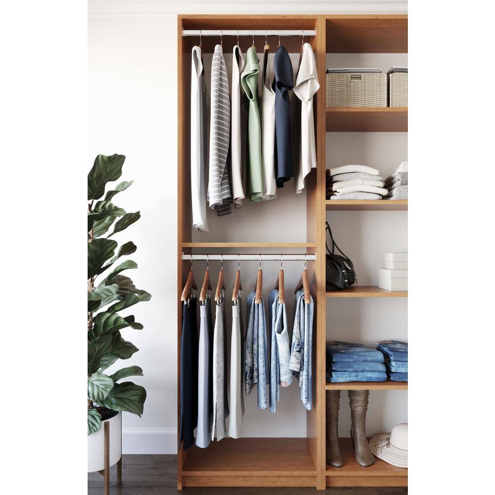 SimplyNeu SNT1-BC 14 in. W D x 25.375 in. W x 84 in. H Amber Double Hanging Tower Wood Closet System