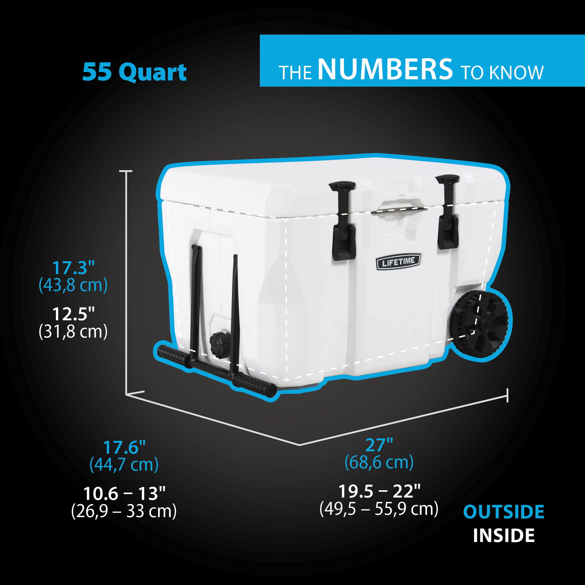 Lifetime 55 Quart High Performance Cooler with Wheels (91072)