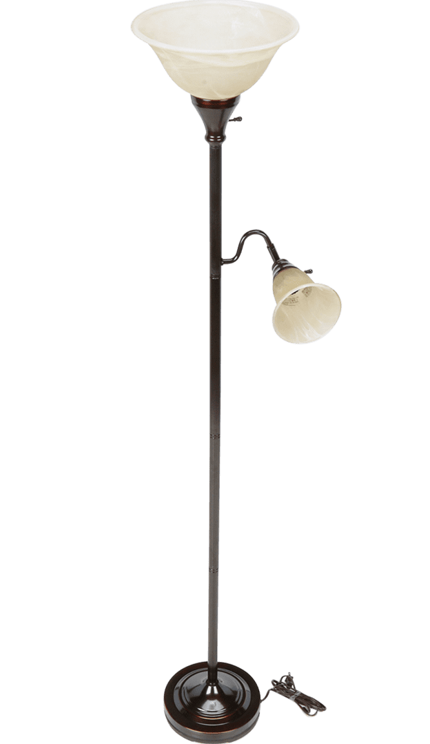 Better Homes & Gardens Metal Torchiere Floor Lamp Combo. Antique Bronze