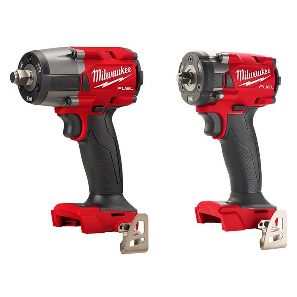 Milwaukee 2962-20-2854-20 M18 FUEL Gen-2 18V Lithium-Ion Brushless Cordless Mid Torque 1/2 in. Impact Wrench & 3/8 in. Wrench w/Friction Ring