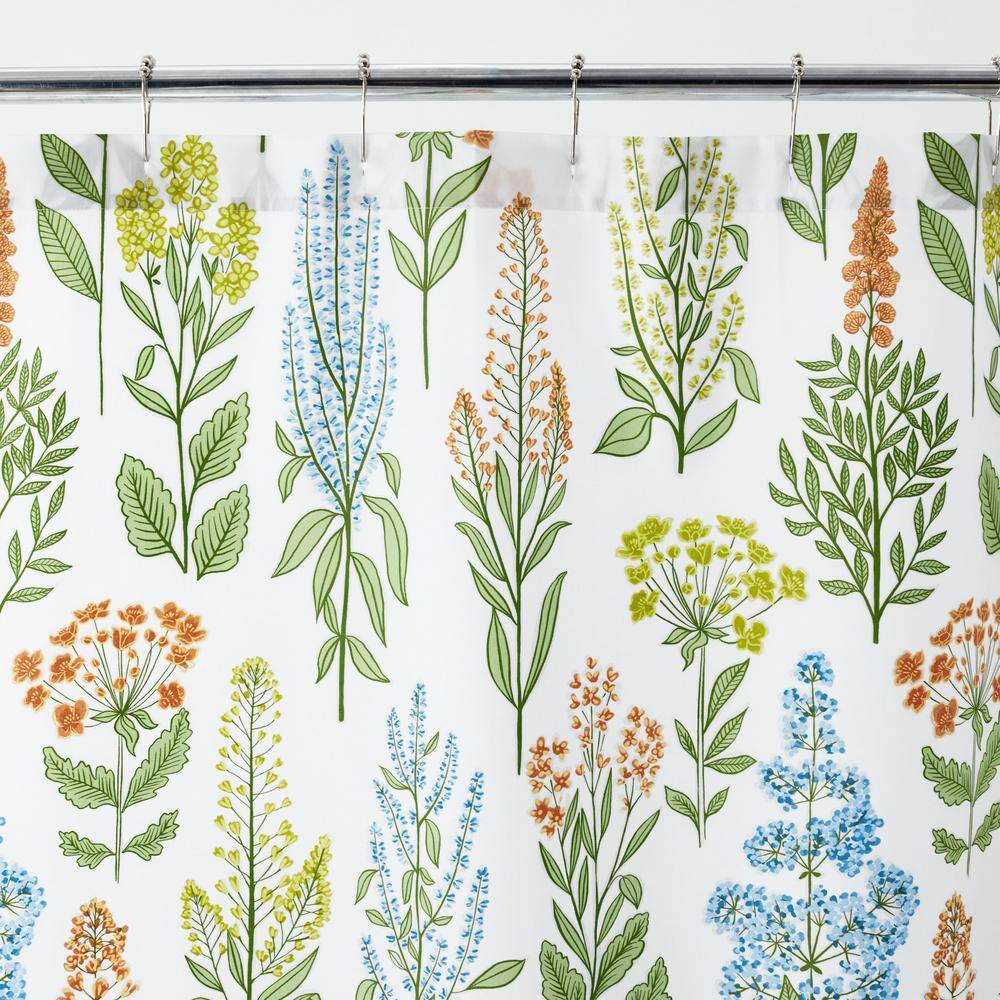 The Company Store  Legends Hotel Botanical Floral Wrinkle-Free 72 in. x 72 in. Cotton Shower Curtain White Multi